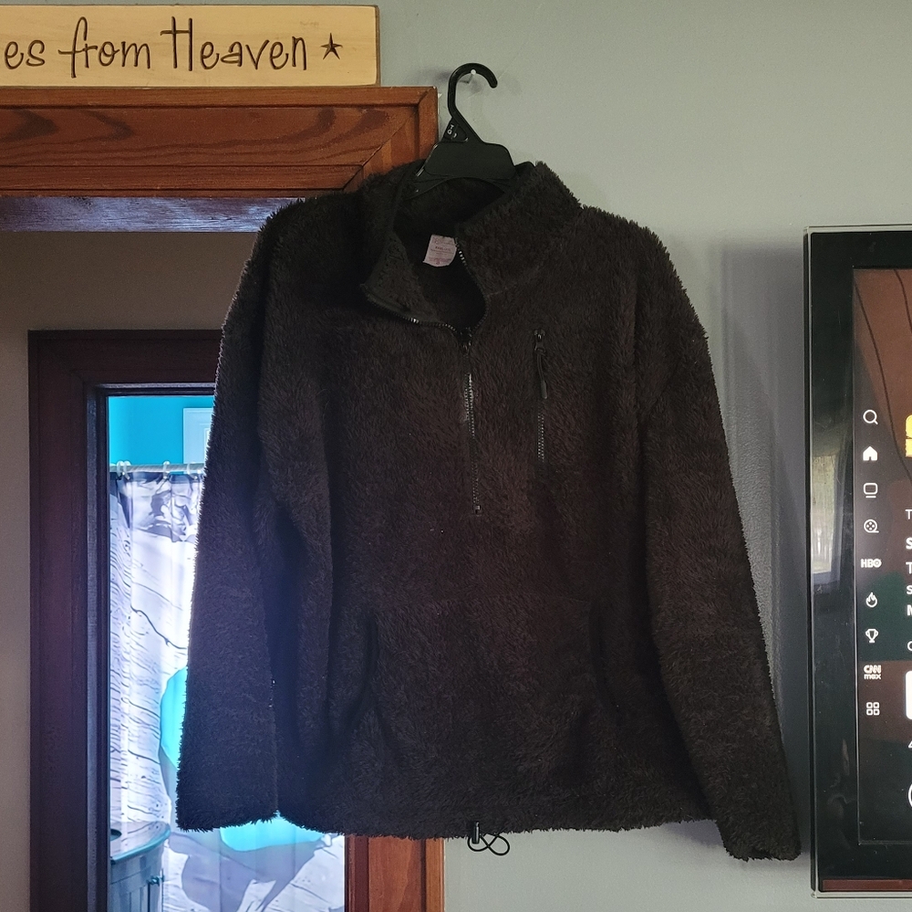 Fluffy Black Quarter Zip